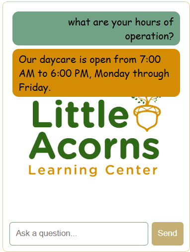 Daycare Chatbot preview