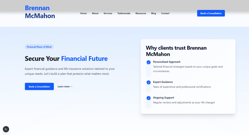 Financial Advisor Web App preview