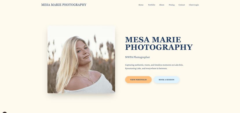 Mesa Marie Photography - Full Stack Portfolio preview