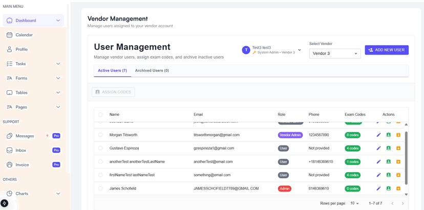 Vendor Dashboard - ERA Solutions preview